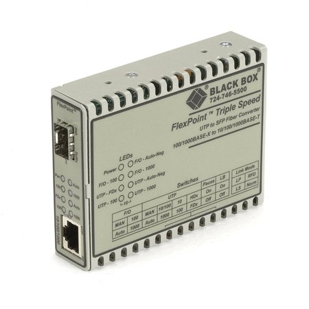 BLACK BOX Flexpoint Media Converter, 10Base-T/10 LMC1017A-SFP